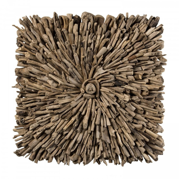 SUZY - Décoration murale carrée 90x90cm bois flotté
