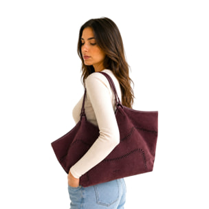 Borsa a Spalla Cheval Firenze Madera Suede Bordeaux