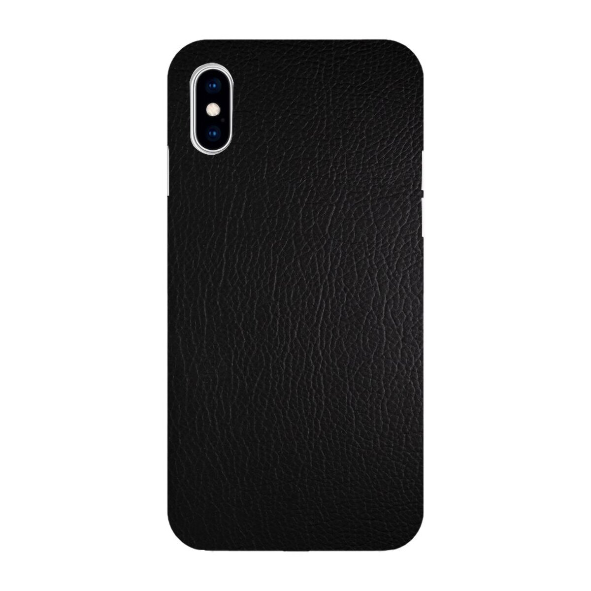 Coque iPhone Xs Max effet cuir grainé noir