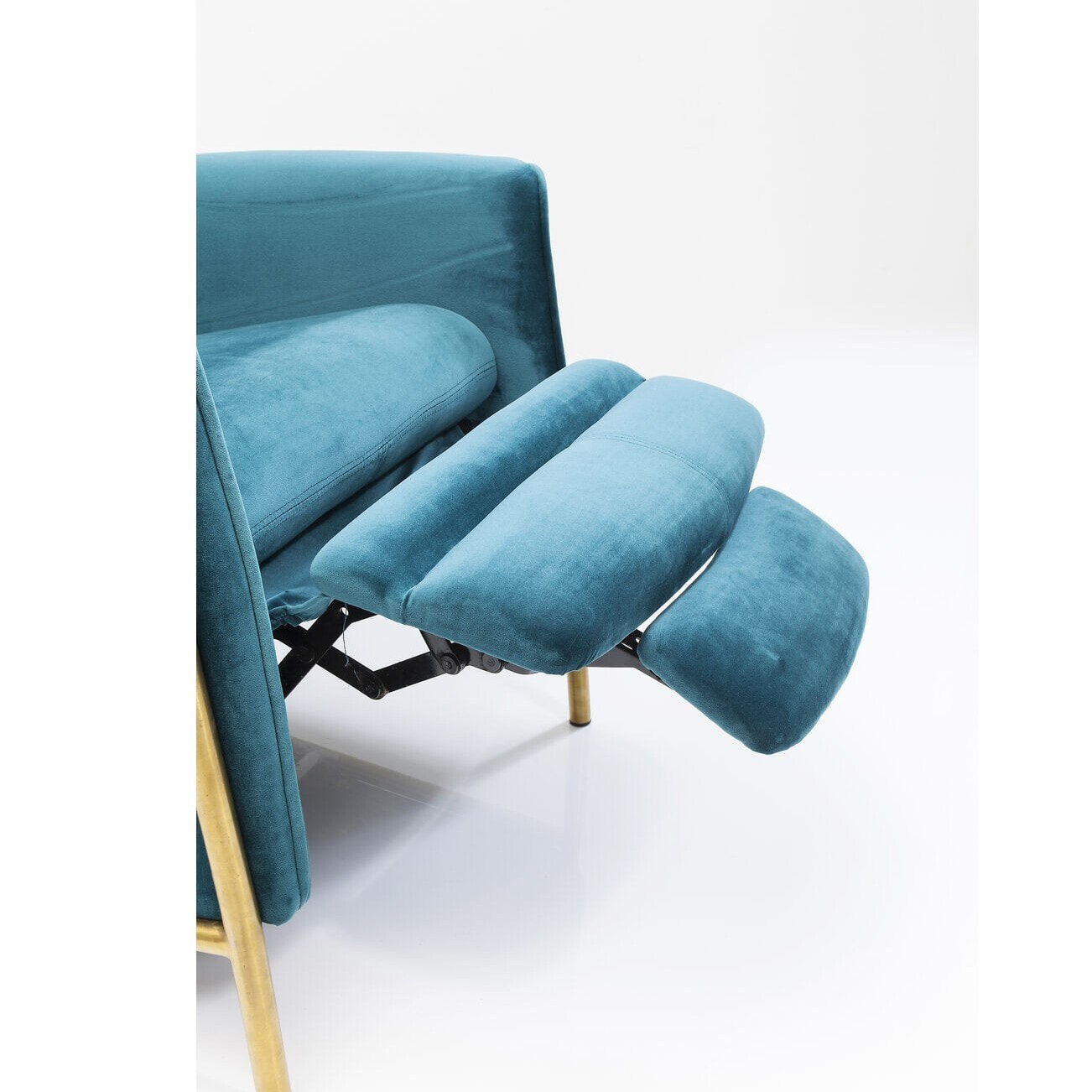 Fauteuil relax Lazy velours bleu pétrole Kare Design