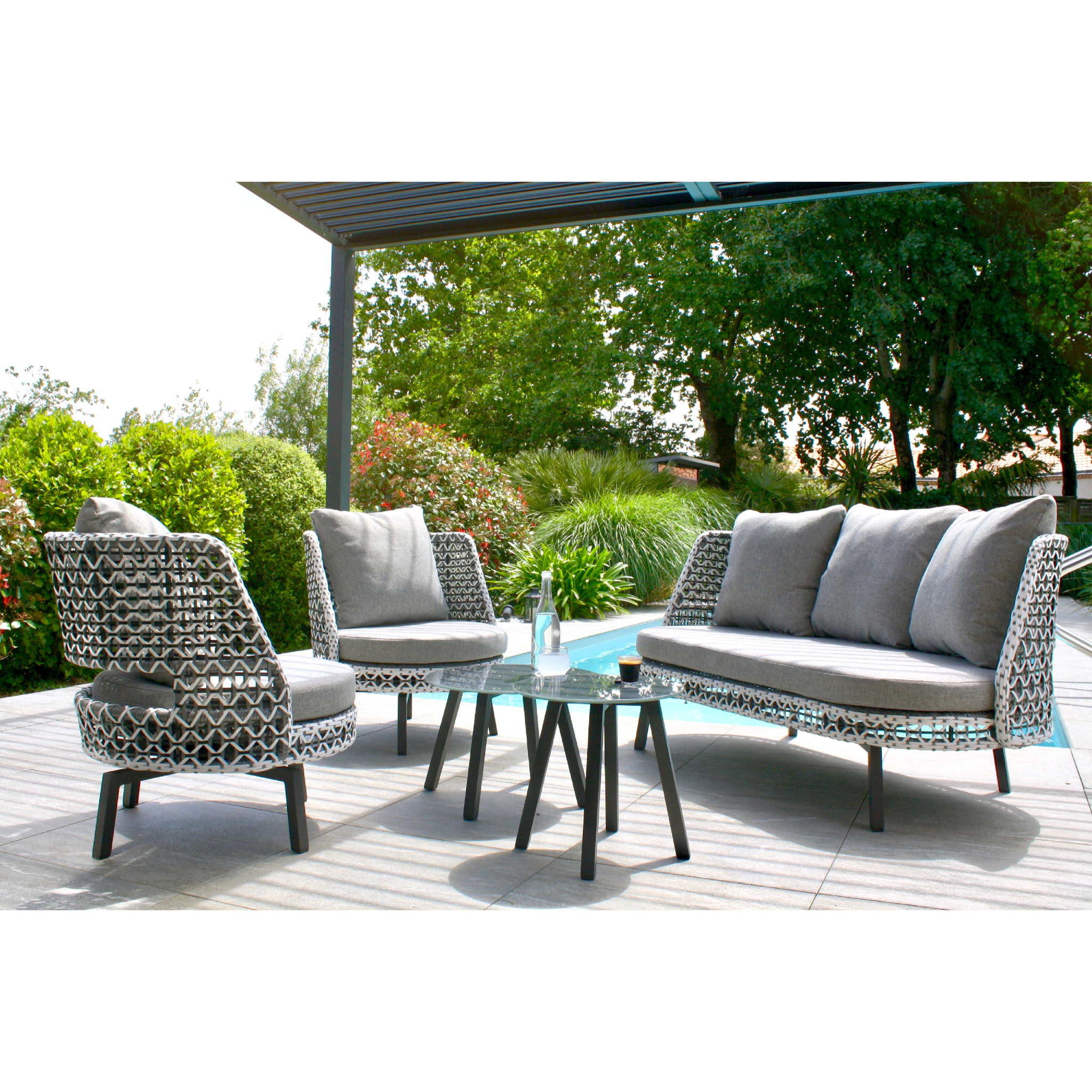 AGADIR - Salon de jardin 4 places en aluminium