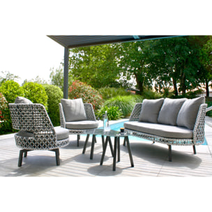 AGADIR - Salon de jardin 4 places en aluminium