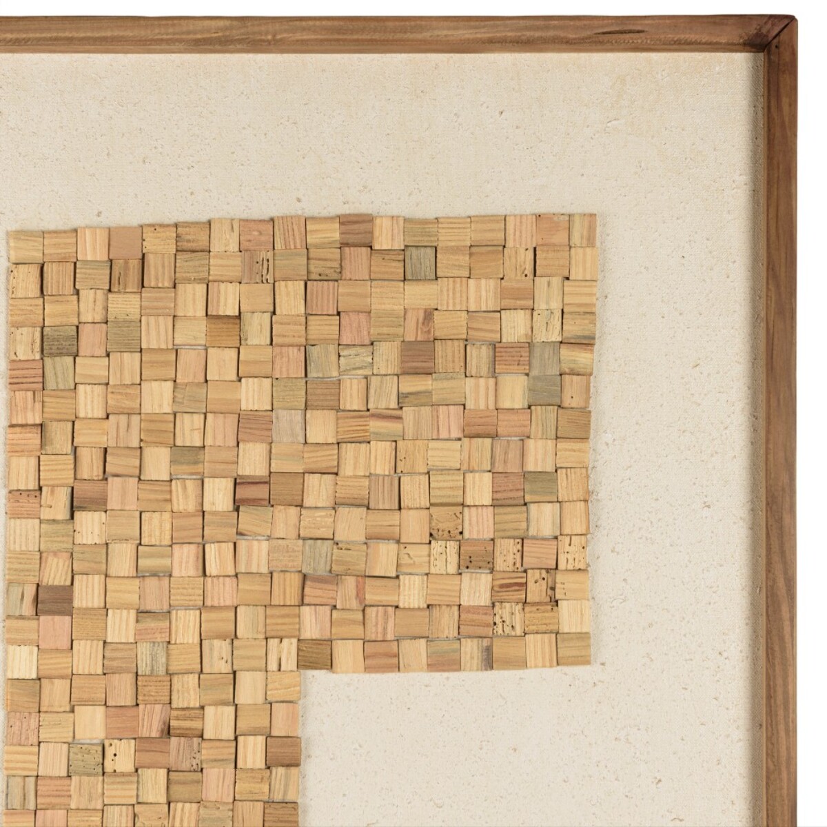 SANDY - Décoration murale 82x122cm mosaïque beige/noire en Pin recyclé