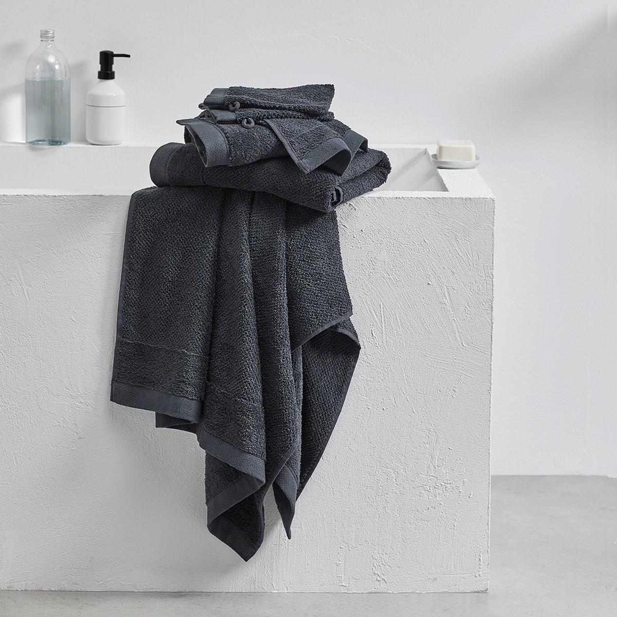 Drap de bain uni BIO ORGANIC gris anthracite