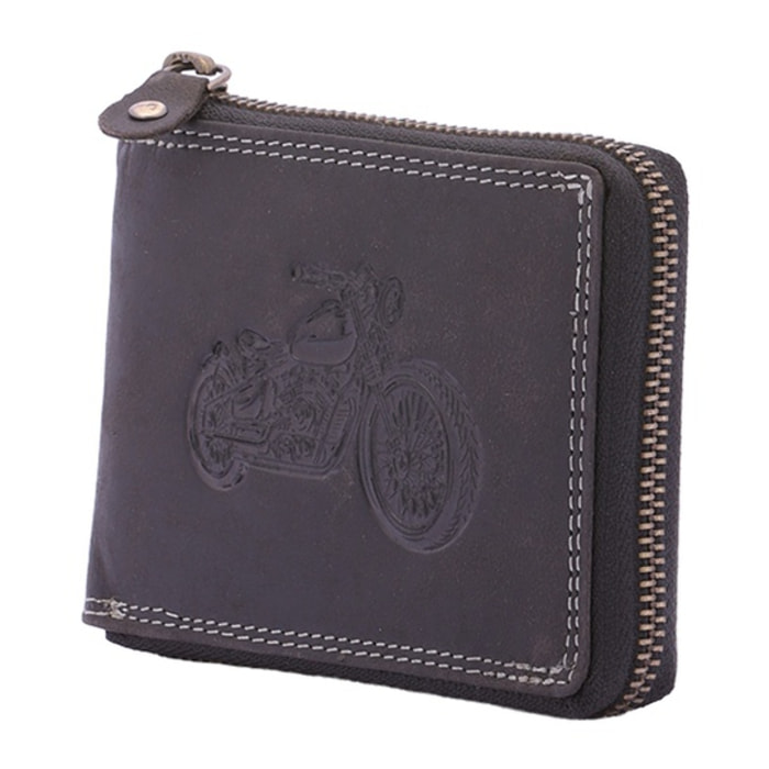 Portafoglio uomo in vera pelle - Modello False - Casual - 9.5 x 12.5 x 2.5 cm