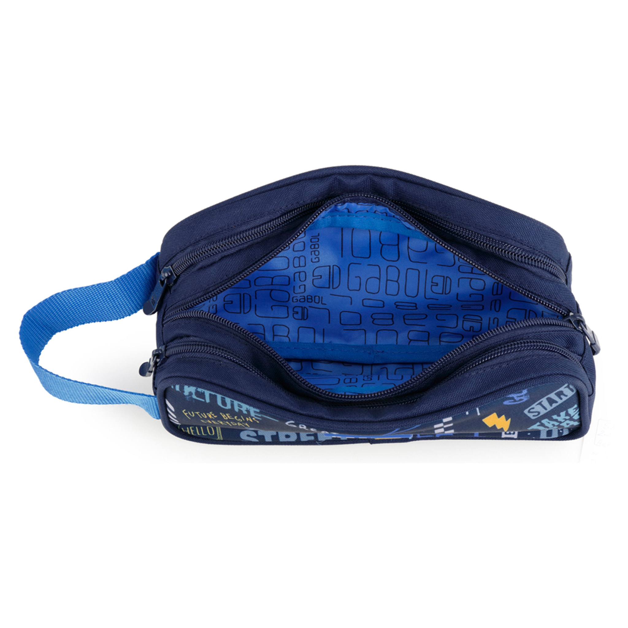 Estuche triple Gabol SKULL azul y resistente al agua
