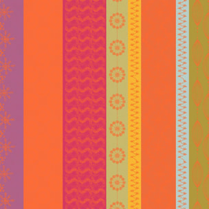 Serviette pur coton motif jacquard vert orange Mille broderies samba