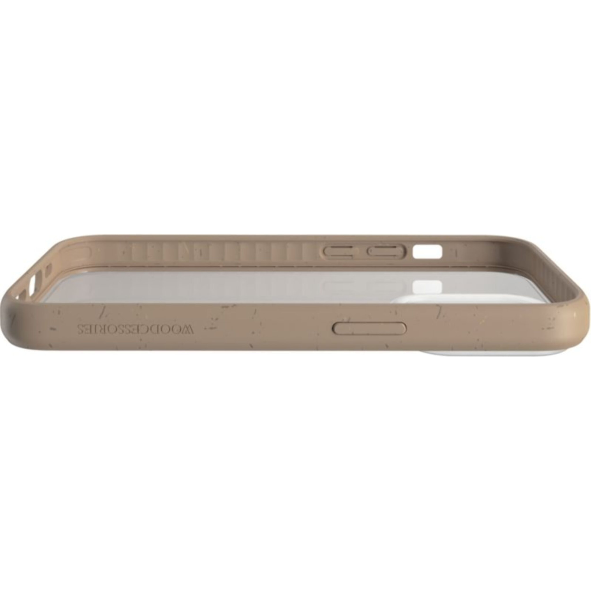 Coque bumper WOODCESSORIES iPhone 14 Pro transparent Taupe