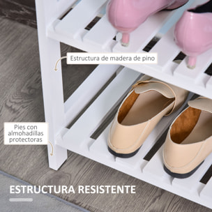 Estante Zapatero de Madera de 3 Niveles para 9 Pares de Zapatos 70x26x57,5 cm