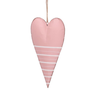 Cuore di metallo rosa cm14/24x7,5x1,7