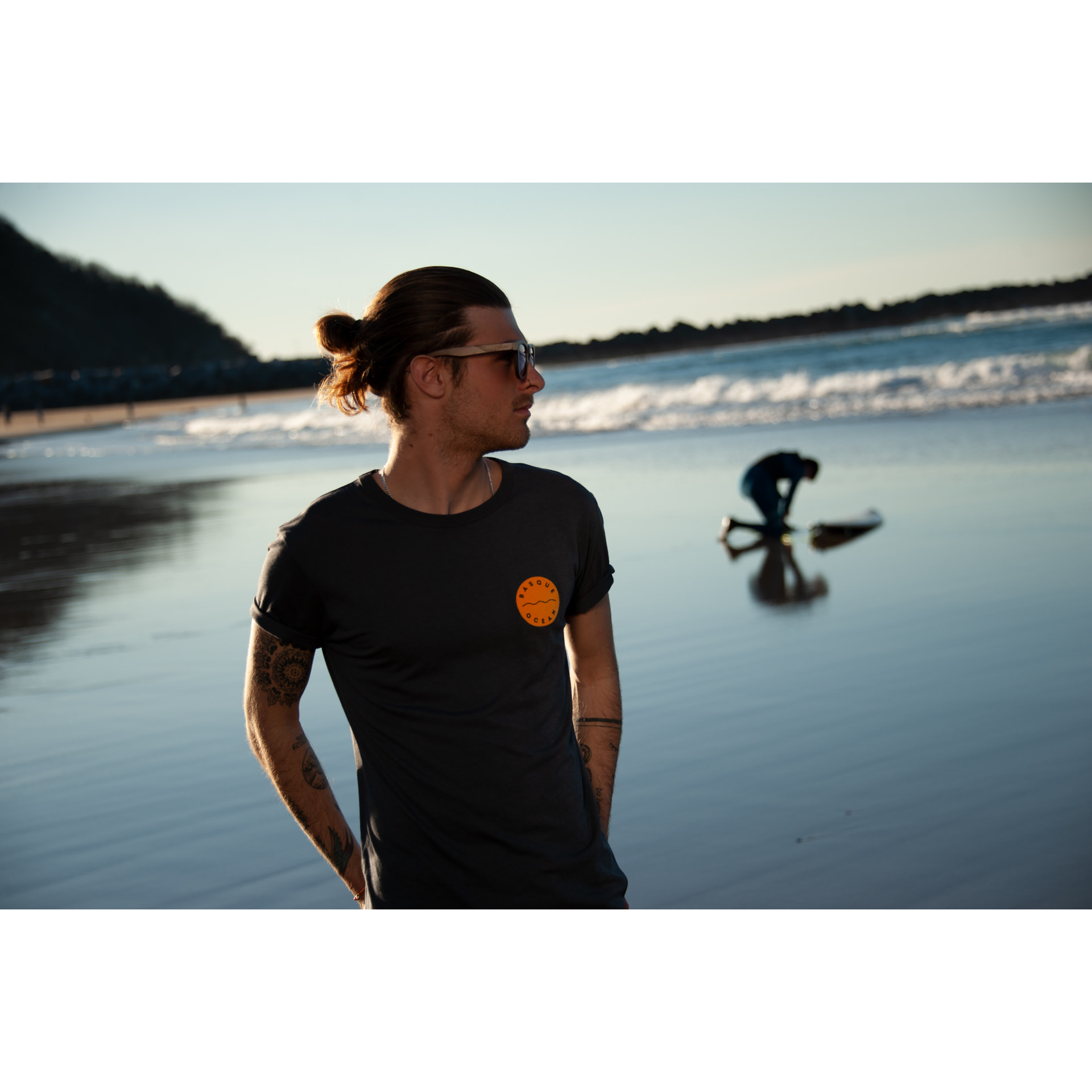 Gafas de sol OCEAN VICTORIA - Bambú marrón oscuro / Polarizada verde revo