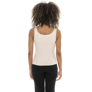 Camiseta de tirantes mujer Leone Chic Gold canalé elástico