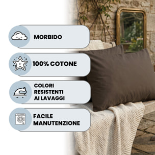 COPPIA FEDERE MAX COLOR, 100% Cotone, Made in Italy - MARRONE