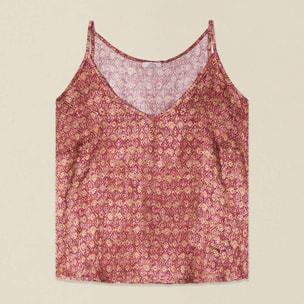 Oltre - Top in raso di viscosa fantasia - Rosa