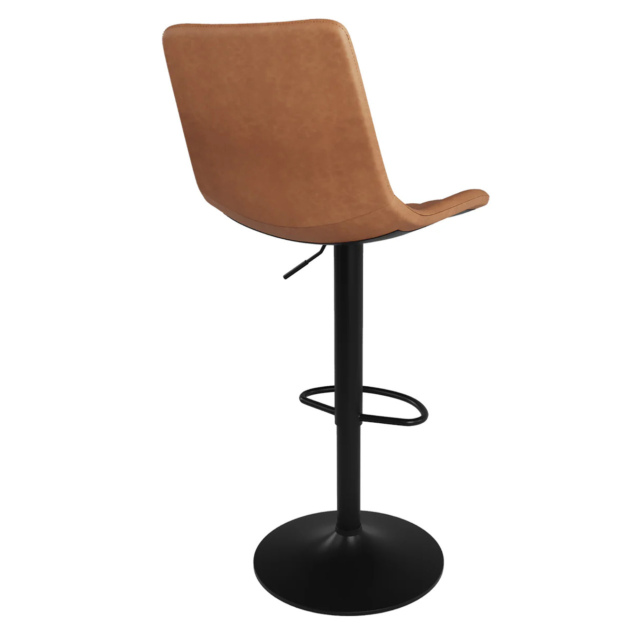 Lot de 2 chaises de bar réglables 62,5/83 cm camel en cuir synthétique - Killi