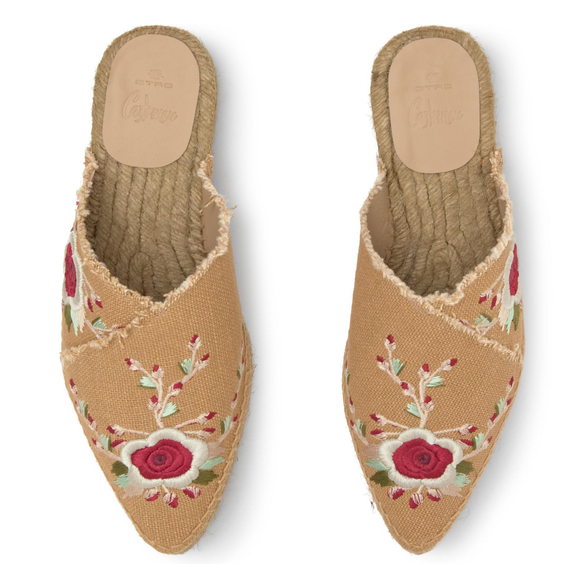 Alpargata plana Rosana estilo babucha en lino bordado by ETRO