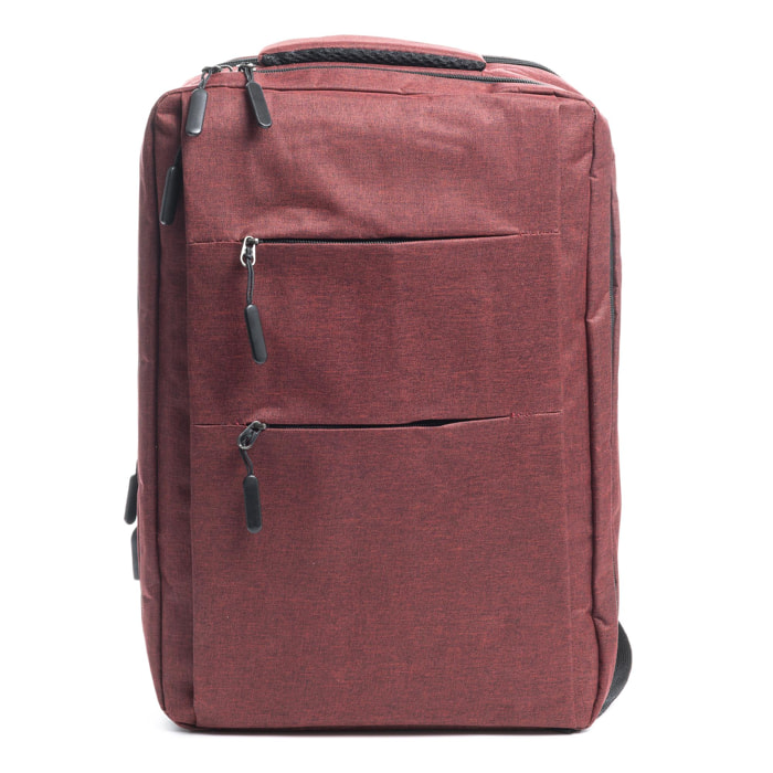 Zaino da cabina multiscomparto, porta laptop 17''. Adattabile a Trolley. Presa USB esterna nascosta.