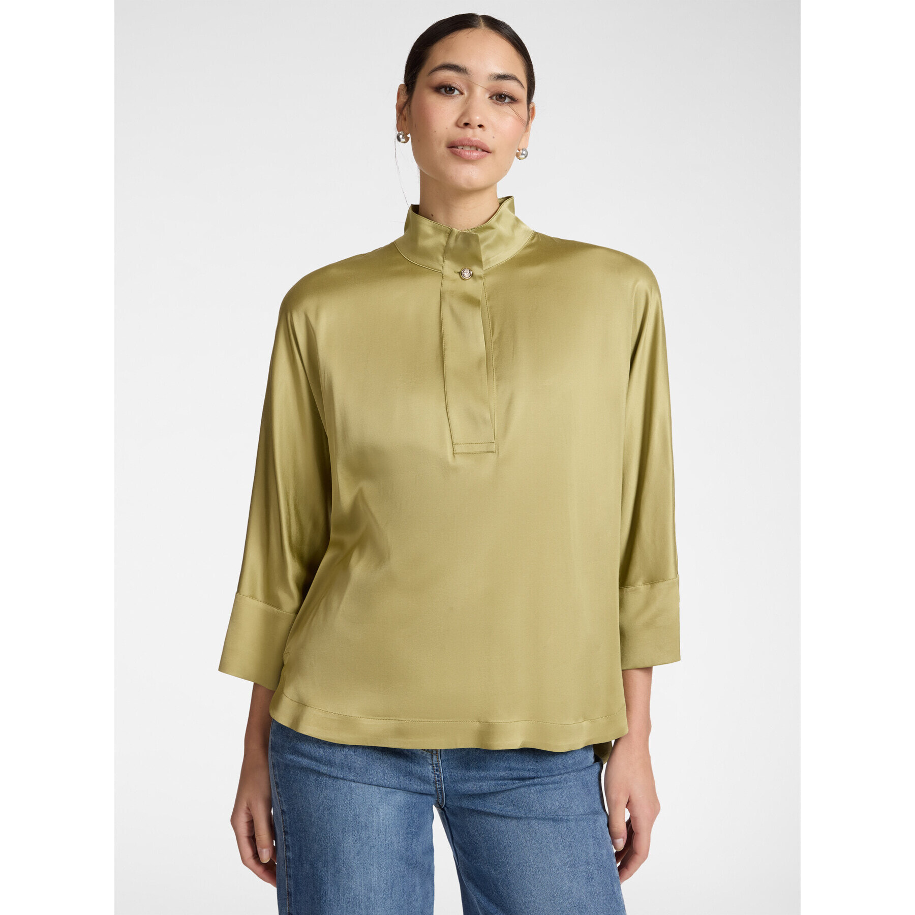 Elena Mirò - Camisa de satén - Verde claro