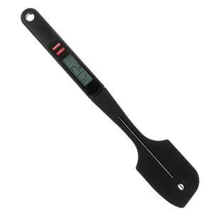 Espátula de silicona digital con sonda para medir la temperatura. Rango de −30 °C a 200 °C y precisión de 0,1 °C.