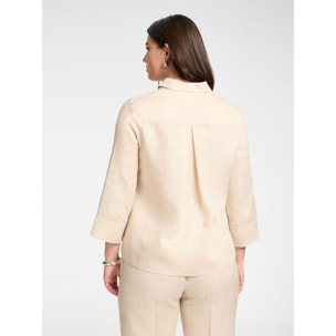 Elena Mirò - Camicia boxy in lino - Beige