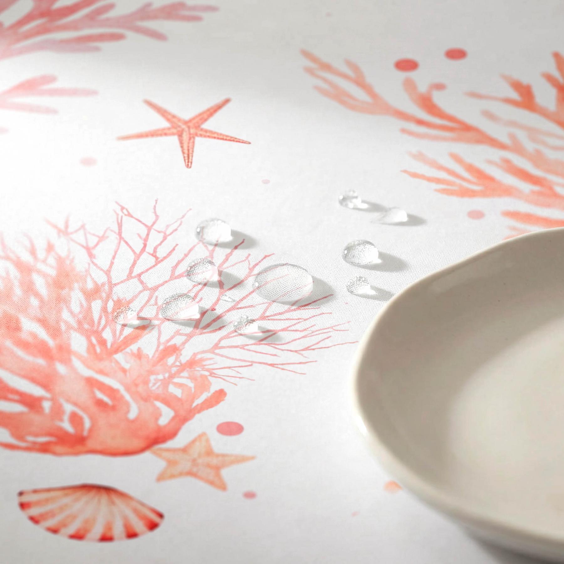 Nappe anti-taches AMALFI CORAIL - en 100 % coton
