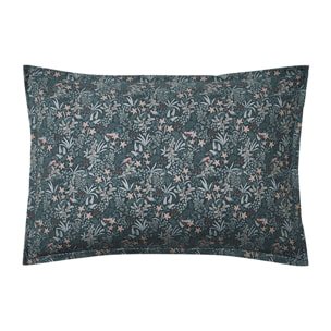 Taie d'oreiller imprimée en percale de coton, ODE NOCTURNE, Vert