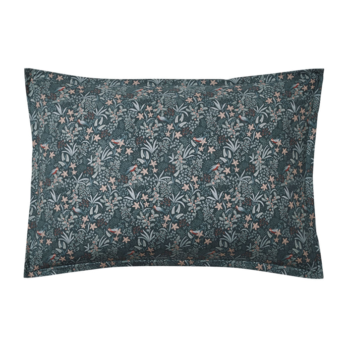 Taie d'oreiller imprimée en percale de coton, ODE NOCTURNE, Vert