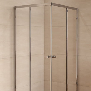 Project 80x80 cm cabine de douche carrée en verre transparent avec profilés, chrome brillant (SIKOMUQ80CRT)