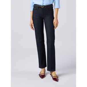 Oltre - Vaqueros regulares en denim lavado - Azul