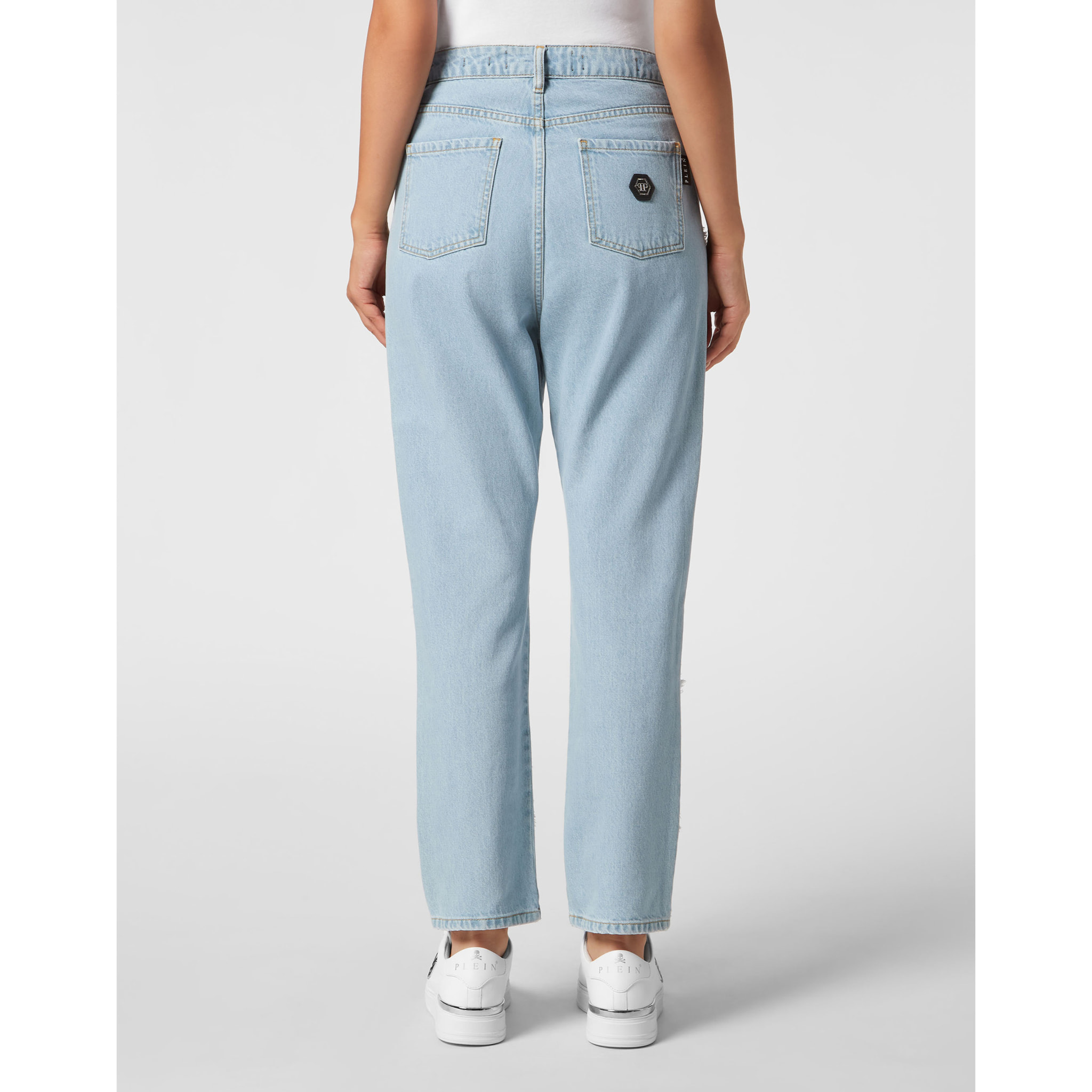 PHILIPP PLEIN Denim Trousers Loose Fit HEART