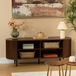 Lot de 2 boîtes déco rondes Bonie beige