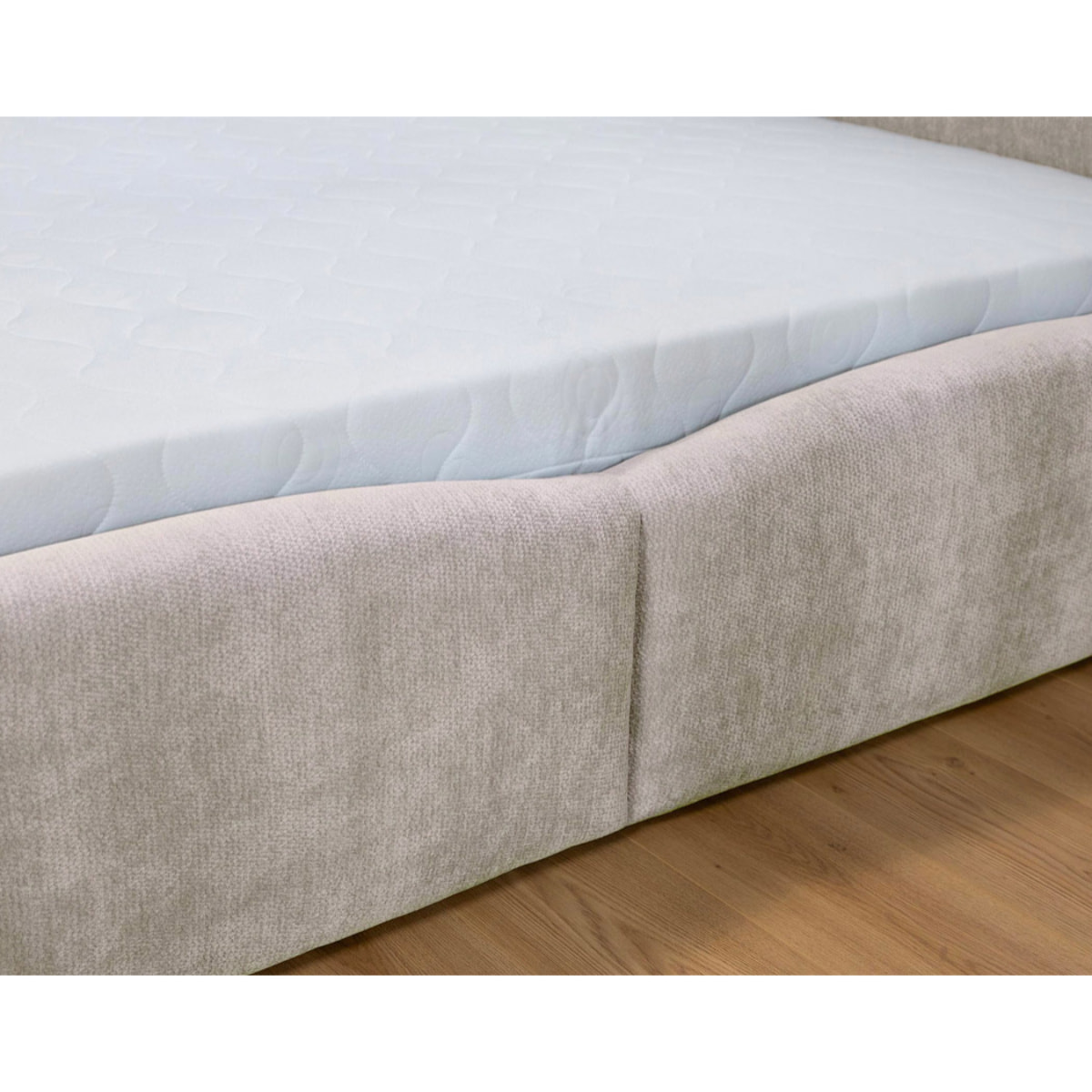 Carla - lit coffre - 180x200 cm - en velours texturé - sommier inclus - Beige