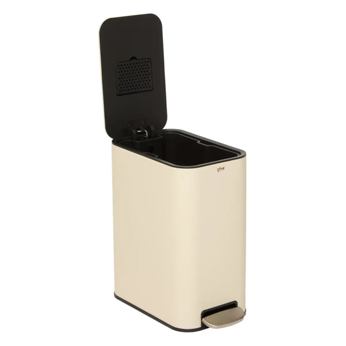 Poubelle slim rectangulaire à pédale Delta 20L argile