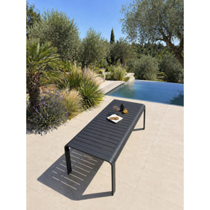 HANOI - Table de jardin en aluminium coloris anthracite