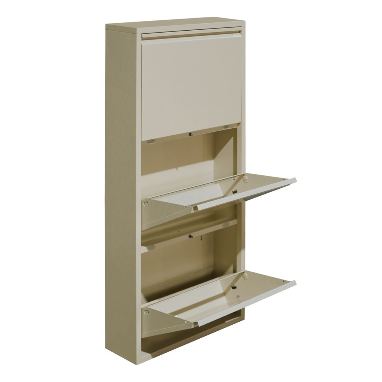 Scarpiera salvaspazio 3 ante in metallo avorio 80x14,2x103,2 cm - Emy