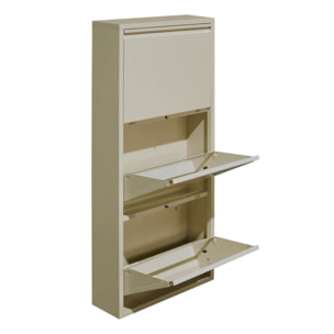 Scarpiera salvaspazio 3 ante in metallo avorio 80x14,2x103,2 cm - Emy