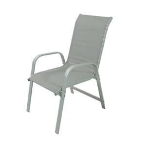 Table extensible et chaises de jardin en aluminium "Lagos" - 140/280 x 90 x 76 cm - 8 places - Gris clair
