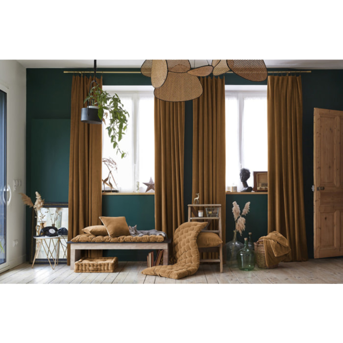 Rideau ajustable 140 x 270 cm en velours de coton - CESAR