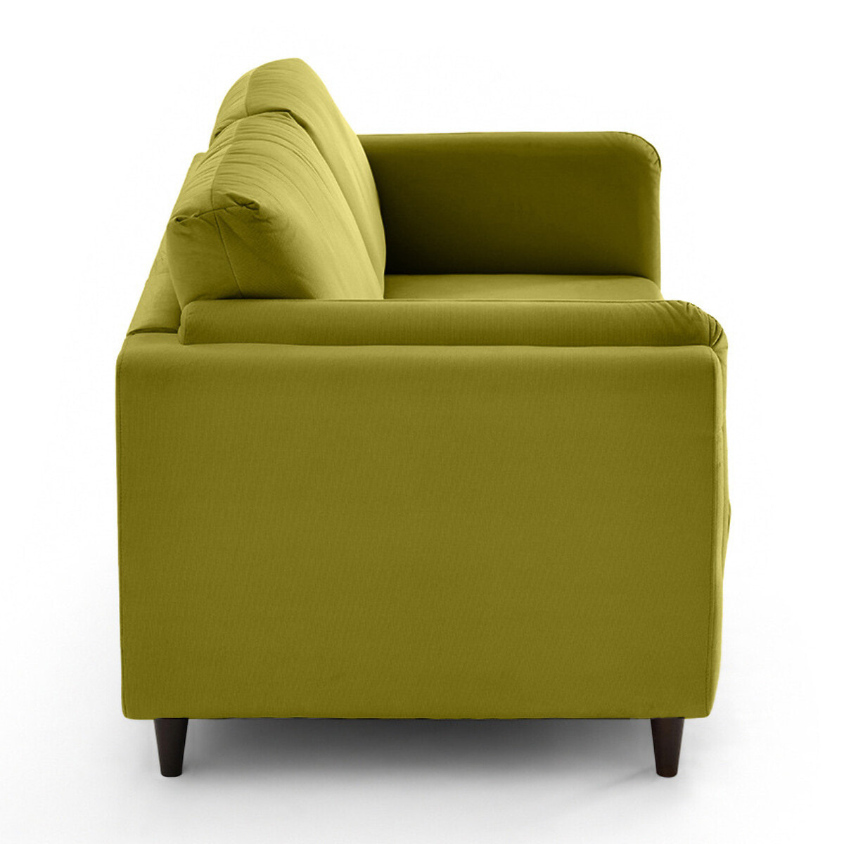 Brooke - canapé 2 places en velours pieds en bois - Vert Olive