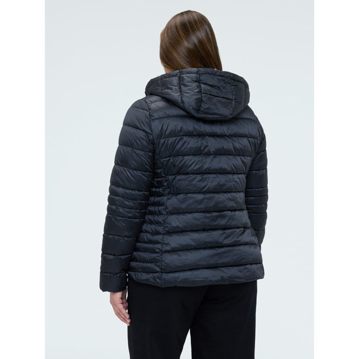 Fiorella Rubino - Piumino trapuntato con cappuccio staccabile - Nero