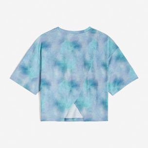 T-shirt corta in jersey tie dye con apertura sulla schiena