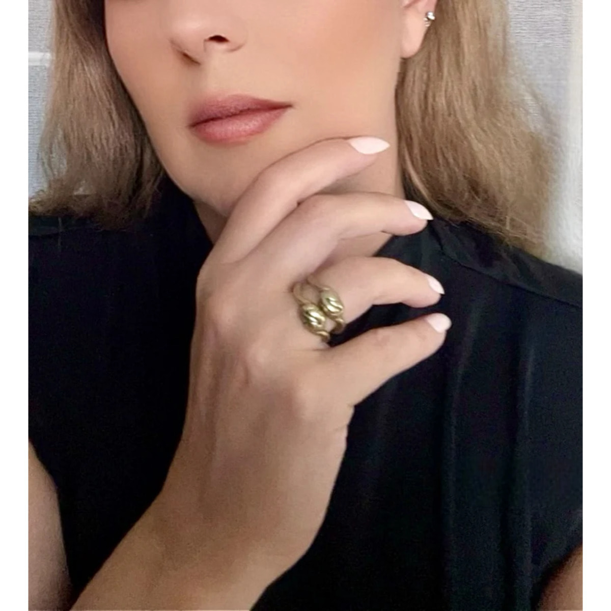 Pareja de anillos Vida en dorado chapado latón