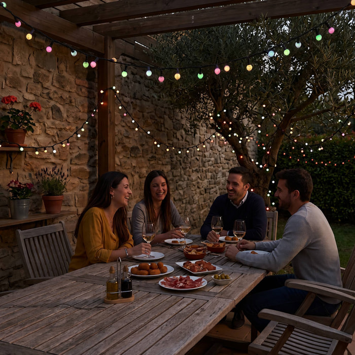 Guirnalda berry snake de luces led multicolor con 8 funciones y temporizador