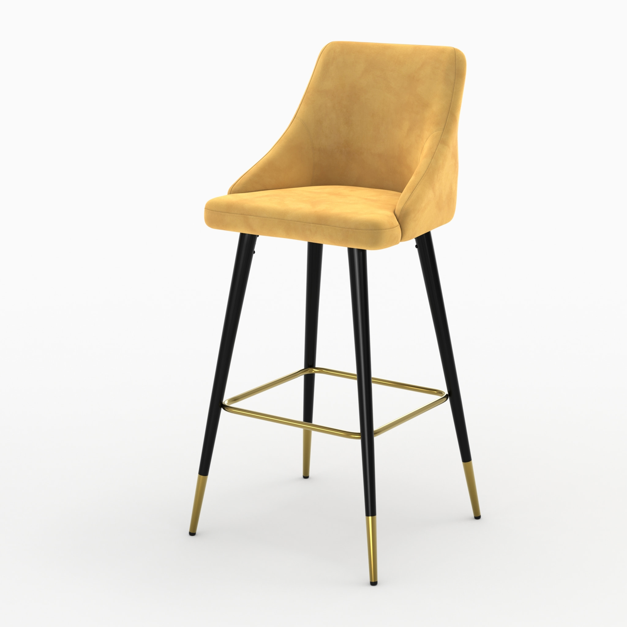 Pack 4 chaises de bar en velours orange et jaune 77,5 cm - Aristote