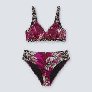 Fiorella Rubino - Bikini con estampado de hojas - Fuchsia