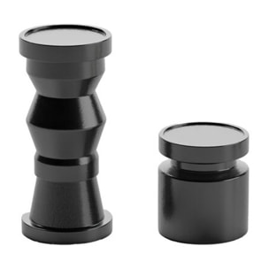 Set de 2 bougeoirs en bois design coloris noir