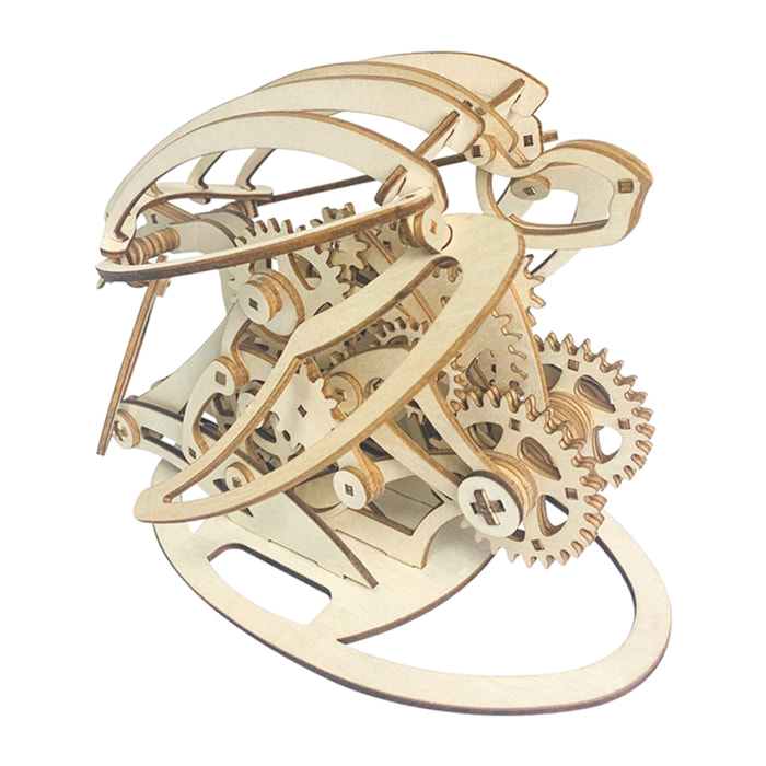 Maqueta de Madera 3D, diseño de Tortuga mecánica. 200 piezas.