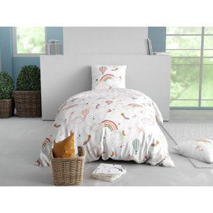 Parure housse de couette 2PCS en coton 57 fils - CELESTE