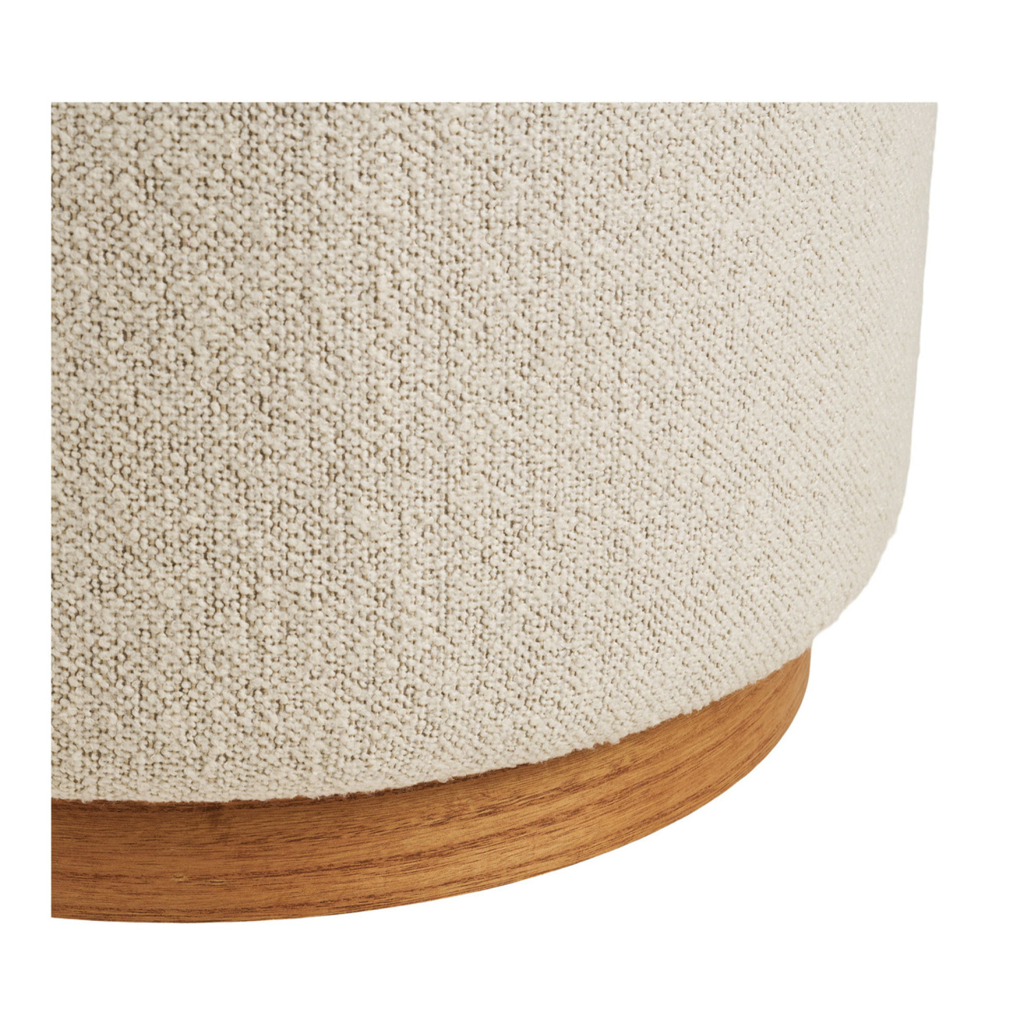 Daisy - Pouf rotondo in bouclé sabbia ø50x41 cm