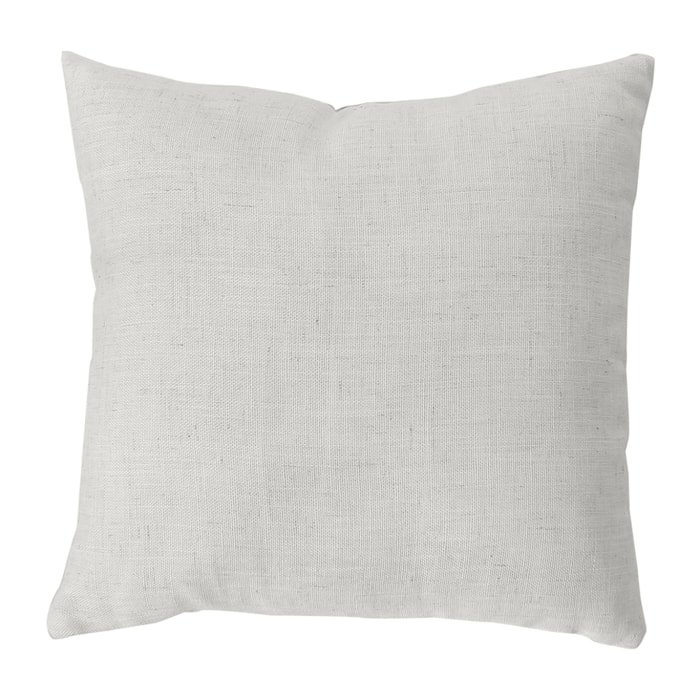Coussin carré  - Effet lin - Blanc